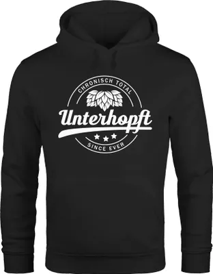 Produktbild von Unterhopft Pullover mit Kapuze Hoodie Herren Moonworks® schwarz M