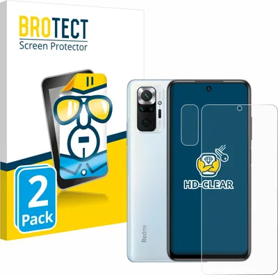 Produktbild von 2x Für Xiaomi Redmi Note 10 Pro (Display+Kamera) Schutzfolie BROTECT Displayschutz Display Schutz Folie Klar Transparent