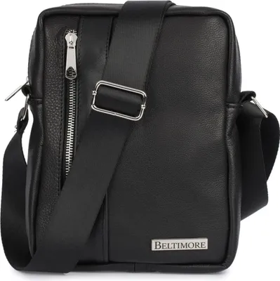 Produktbild von Schwarze Beltimore Umhängetasche aus hochwertigem Leder für Herren