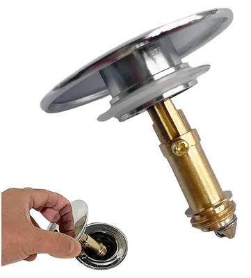 Image de Robinet de vidange 66 mm, métal chromé, bouchon à ressort, bouchon de lavabo, robinet de vidange 66 mm, laiton chromé poli avec vis à ressort pour lavabo, kit de vidange pour salle de bains