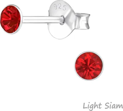 Produktbild von Silber Ohrstecker Kristall rund 3 mm Light Siam