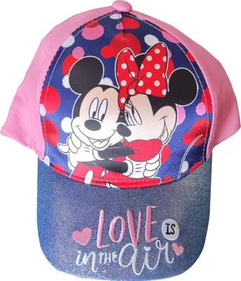 Produktbild von Disney Mickey & Minnie Kappe Mütze Love is in the Air für Kinder mit Glitzerschild rosa Gr. 54