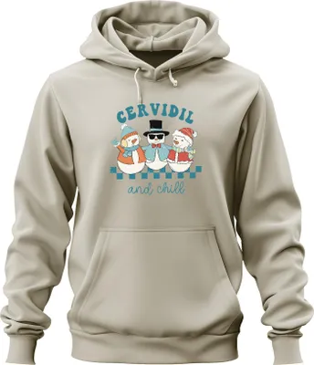 Produktbild von Cervidil and chill Weihnachten Schneemänner lustig Retro Uni Hoodie Kapuzenpullover, Natur, S