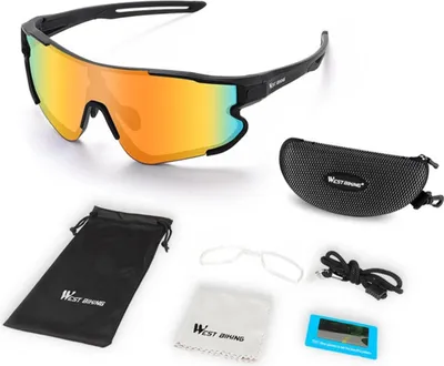 Produktbild von Outdoor Sport Sonnenbrille Herren Damen – Polarisierte Sportbrille für Laufen, Radfahren, Angeln, UV-Schutz, beschlagfrei, leicht