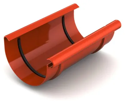 Produktbild von BRYZA Dachrinnenverbinder aus Kunststoff Ø 125 mm, Ziegelrot RAL 8004