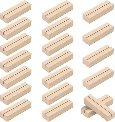 Obrázok produktu pre Držiak na karty drevo 20 kusov, 10x3x2 cm, pre svadbu