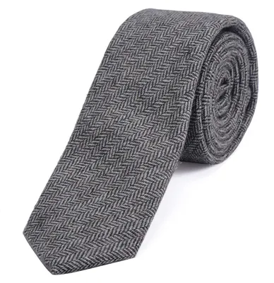 Produktbild von DonDon Herren Krawatte 6 cm Baumwolle braun-beige Fischgrätmuster