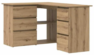 Immagine prodotto di vidaXL Scrivania ad angolo in rovere Artisan 145x100x76 cm materiale a base di legno