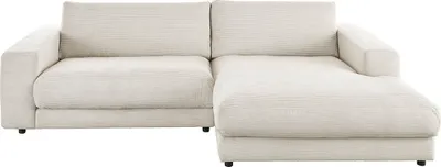 Produktbild von KAWOLA Sofa MADELINE Ecksofa Cord cremeweiß Longchair rechts