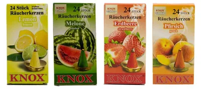 Productafbeelding van Rookkaarsen - Set van 4 - Zomerfruit geur - Geurkaarsen voor rookpotten - Maat M - 96 stuks