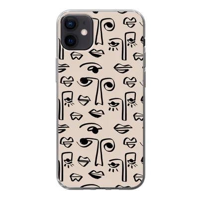 Produktbild von MuchoWow® Handyhülle Schutzhülle Hülle für iPhone 12 mini Muster - Lippen - Strichzeichnungen Silikon Softcase Handy Hülle - Bild