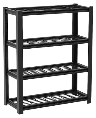 Image de Mesh 150 - Étagère en métal 150x100x50 cm avec 4 étagères en treillis capacité de charge 1365 kg noir