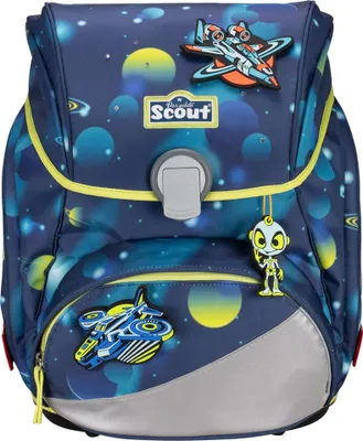 Produktbild von Scout Schulranzen LED Alpha Set 4-teilig Planets dunkelblau