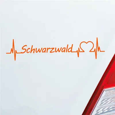 Produktbild von Auto Aufkleber Schwarzwald Puls Herzschlag mit Ferien Region Motiv 19x4 cm Orange Sticker Heckscheibenaufkleber