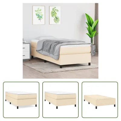 Produktbild von The Living Store Boxspringbett mit Matratze Creme 90x200 cm Stoff