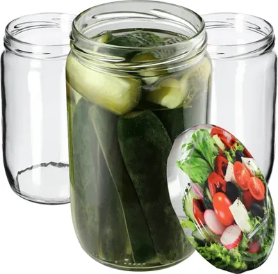 Image de KADAX Pots à conserves avec couvercle "Niva", Pots à confiture, Pots à confiture, 720 ml, Vege, 48 pièces