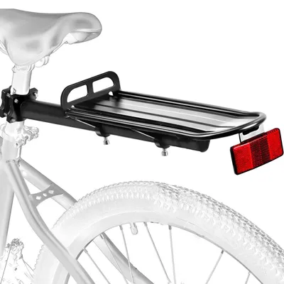 Immagine prodotto di Portapacchi posteriore per bicicletta, in alluminio, estensibile, con grande riflettore