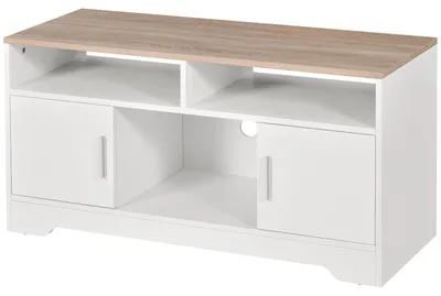 Productafbeelding van HOMCOM TV-meubel, tv-kast voor televisies tot 50 inch, witte tv-bank, onderkast
