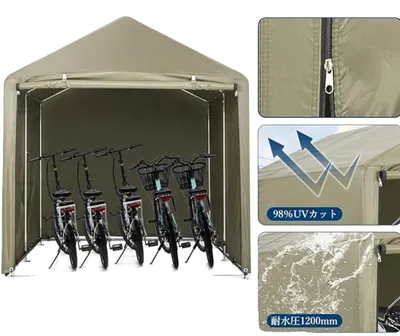 Produktbild von Fahrradunterstand, wasserdichtes Design, für bis zu 3 Fahrräder geeignet, gn