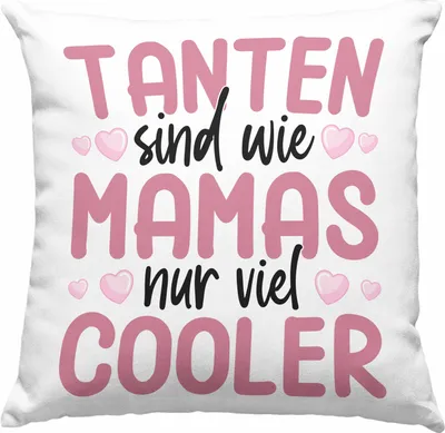 Produktbild von Trendation - Beste Tante Geschenk Deko-Kissen mit Füllung 40x40 Lustig Spruch Beste Tante der Welt Geschenkidee von Nichte Tanten Sind Wie Mamas Nur Viel Cooler (Grau)