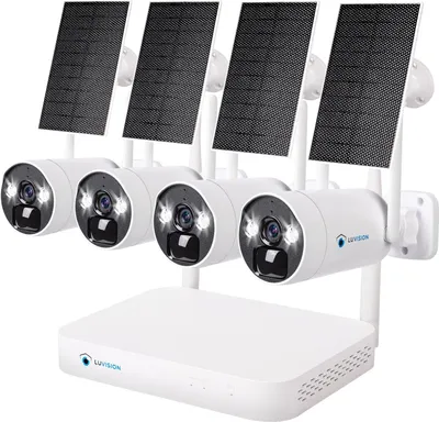 Produktbild von LUVISION Dual WLAN Solar Akku Überwachungssystem 10 Kanal NVR 4MP Überwachungskamera Set Mikrofon