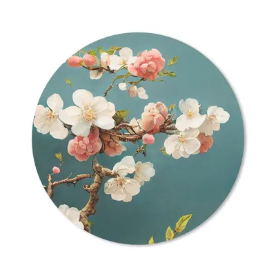 Produktbild von MuchoWow® Mauspad Mousepad Blumen - Blüte - Kirsche - Zweig - Weiß 20x20 cm - Mousepads - Maus Mat - Pad - Mausunterlage - Schreibtischmatte