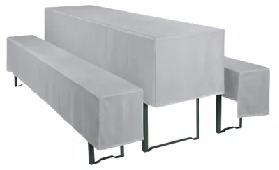 Produktbild von Biertisch-Hussen-Set 3 Teilig 1 x Biertischhusse 2 x Bierbankhusse grau