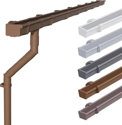 Zdjęcie produktu dla Rynny do altany, 68 mm, 4 metry, kolor brązowy