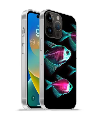 Produktbild von MuchoWow® Handyhülle Schutzhülle Hülle für Apple iPhone 14 Pro - Softcase Fisch - Lila - Blau Silikon Softcase Handy Hülle - Umschlag