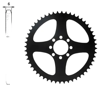 Zdjęcie produktu dla Koło zębate IGM 420, 48 zębów, średnica 44,2 mm, przeznaczone do motocykli Yamaha DT50LC (lata 1992-1995) oraz DT50R (od 1997 roku)
