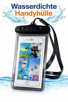 Produktbild von Wasserdichte Handyhülle Universal IPX8 – Handytasche wasserdicht bis 6,7 Zoll Smartphone Schutzbeutel Strand Schwimmen