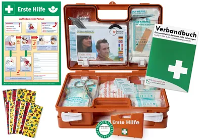 Produktbild von Erste-Hilfe-Koffer KITA PLUS -Paket 2- aktuelle DIN/EN 13157 für Betriebe + DIN/EN 13164 für KFZ - incl. 1.Hilfe-AUSHANG