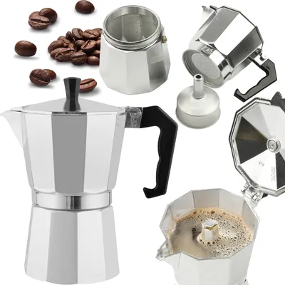 Produktbild von Classic Kaffeemaschine Kaffeekanne Für 9 Tassen Kaffee (450 Ml) Induktion Silber