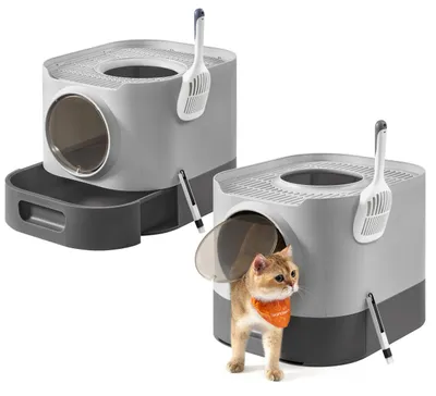 Produktbild von Feandrea Katzenklo 2er Set, Katzentoilette XXL, mit Deckel