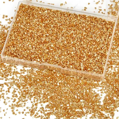 Glasglitter Gold 100 g, 1-2 mm, gebrochene Scherben für Basteln