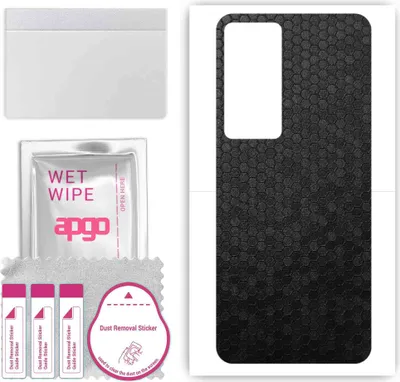 Produktbild von apgo Rückseite Schutzfolie, Skin, kompatibel mit Honor 80 GT, Hinten Displayschutzfolie aus Vinylfolie, kratzfest, einfache Montage - Schwarze Honigwabe