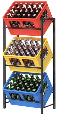 Obrázok produktu pre Držiak na 3 prepravky, kovový, nosnosť 90 kg