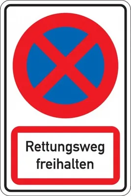 Produktbild von Dreifke® Schild I Kombischild Parkverbot - Rettungsweg freihalten, Aluminium ...