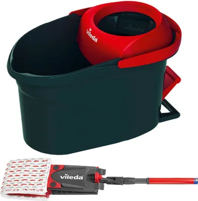 Produktbild von Vileda UltraMax Turbo Komplett-Set mit Teleskopstiel Wischmop Eimer Bodenwischer