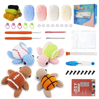 Image de Kit de crochet pour débutants, animaux à réaliser avec instructions vidéo, comprenant 3 chats, kit d'amigurumi