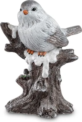 Produktbild von Deko Vogel Spatz auf Ast Baum Stamm Skulptur Paar Garten Figur Meise Eule Objekt
