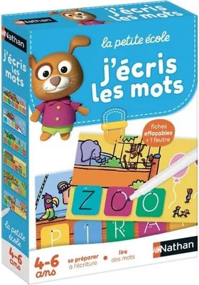 Image de Jeu d'écriture NATHAN La Petite Ecole J'écris les Mots, Apprentissage Progressif, Dès 4 ans, Planches Effaçables