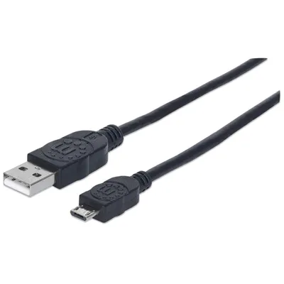 Image de Manhattan 325684 Manhattan USB Kabel A -> micro B St/St  3.00m schwarz