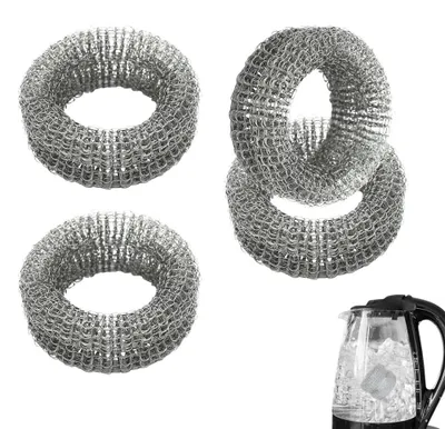 Produktbild von Kalkentferner Edelstahl 4 Stück, Entkalker für Wasserkocher, Kaffeemaschine & Teekanne, wiederverwendbar, 5 cm, geruchlos für Küche