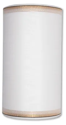 Produktbild von 25m Kranzband Trauerband Schleifenband Moiré Webkante 175mm, Farbe:weiß