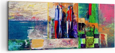 Produktbild von Bild auf Leinwand - Leinwandbild - Abstraktion modern - 120x50cm - Wand Bild - Wanddeko - Leinwanddruck - Bilder - Kunstdruck - Wanddekoration - Leinwand bilder - Wandkunst - AB120x50-3670