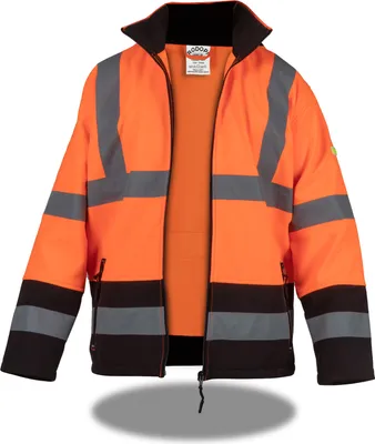 Produktbild von Softshell Warnschutzjacke reflektierend Orange S