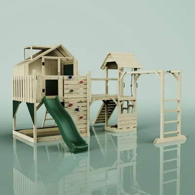 Produktbild von OutdoorToys Spielturm Luna aus Holz in Grün