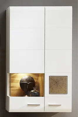 Image de Hängevitrine >Kathlin< in Weiß/Matt aus Metall - 80x136x37cm (BxHxT)