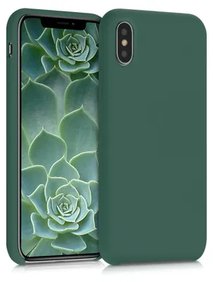 Produktbild von kwmobile Handyhülle für Apple iPhone X Hülle - Case Silikon - Kabelloses Laden - Schutzhülle Cover in Tannengrün